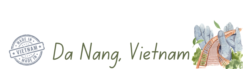 Da Nang written with image of Golden Bridge